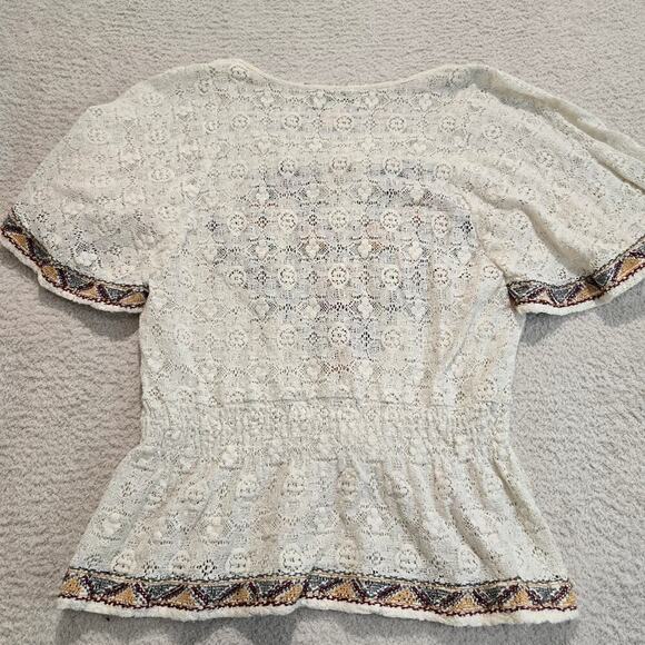 Flying Tomato Floral Embroidered Boho Peasant Top Sz M Festival Boho Hippie - Picture 8 of 9